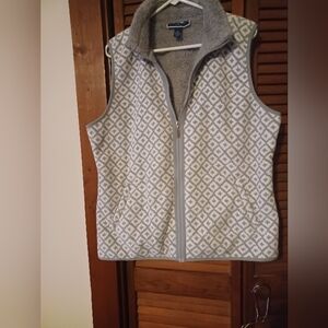 Gray Patterned Fleece Vest